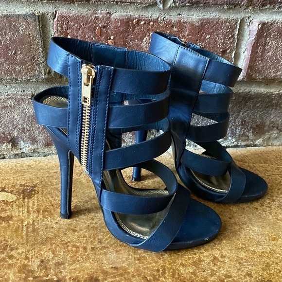 Modern‎ Rush Navy leather strappy heel sandals - Picture 8 of 8